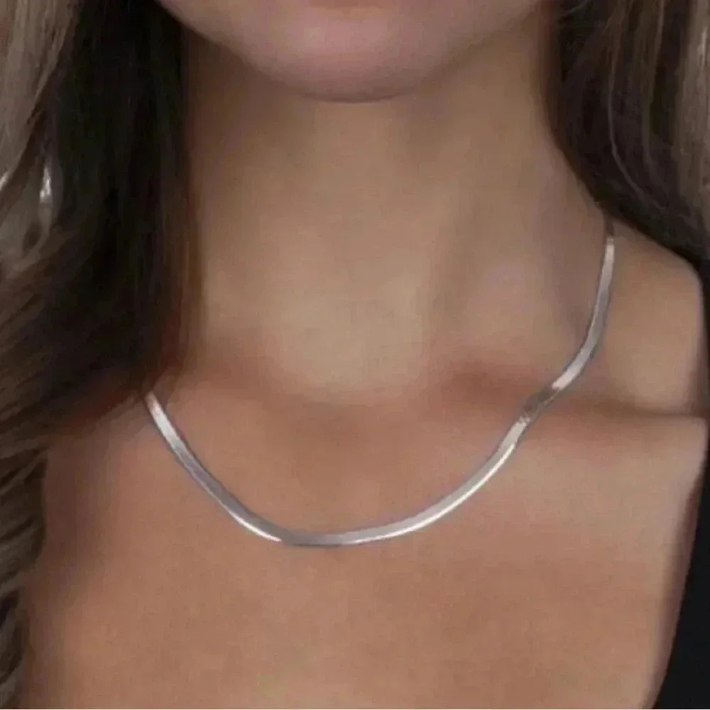 2.5mm Dainty Gold  Snake Chain Necklace Stainless Steel Chain Layering